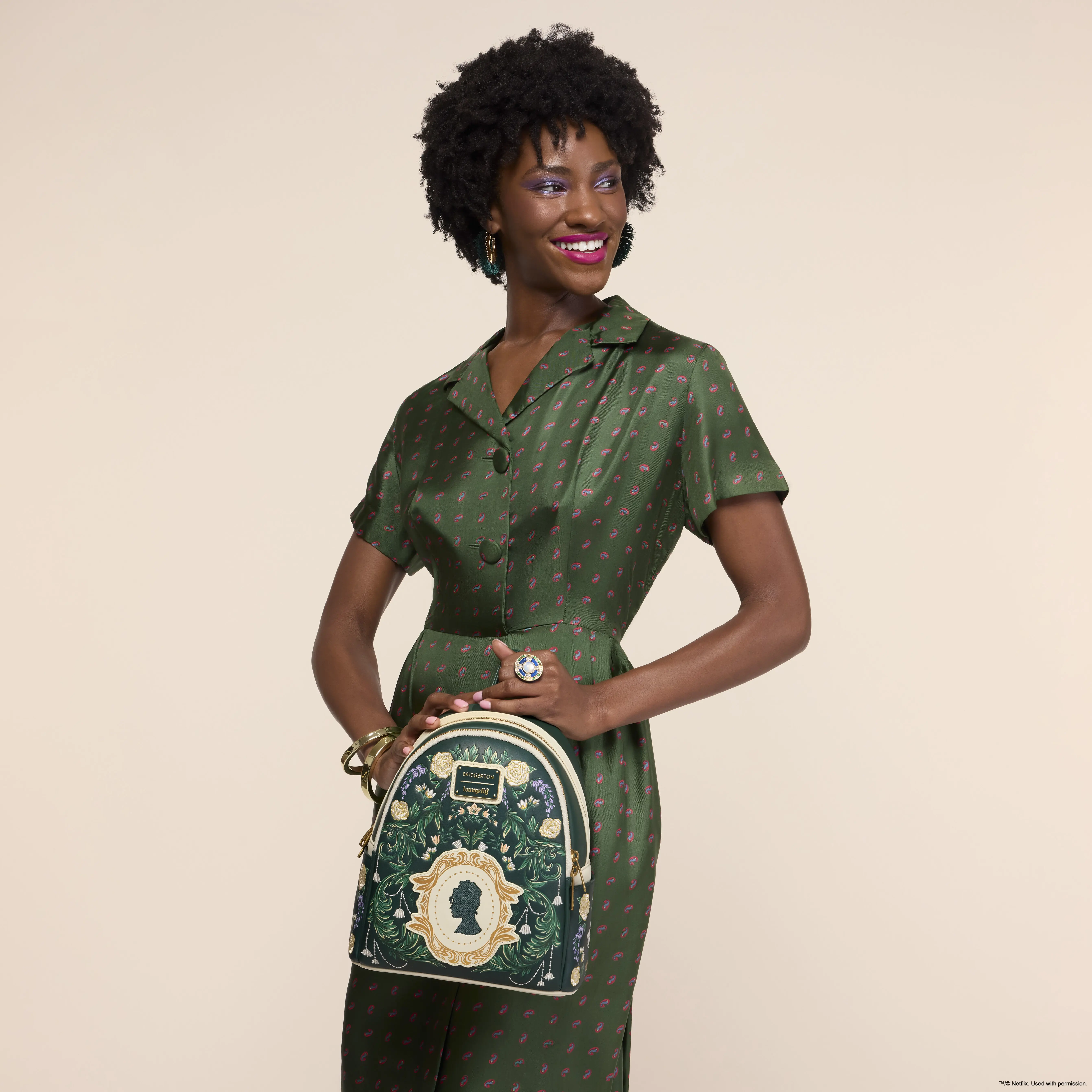 Bridgerton Silhouette Floral Mini Backpack - Image 2
